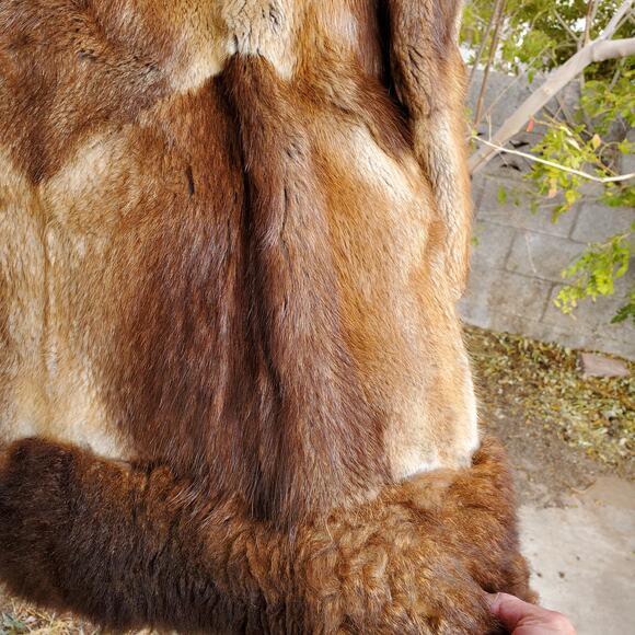 Vintage Opossum Fur Coat Womens S/M Brown Hopper Furs Knee Length - Picture 13 of 16